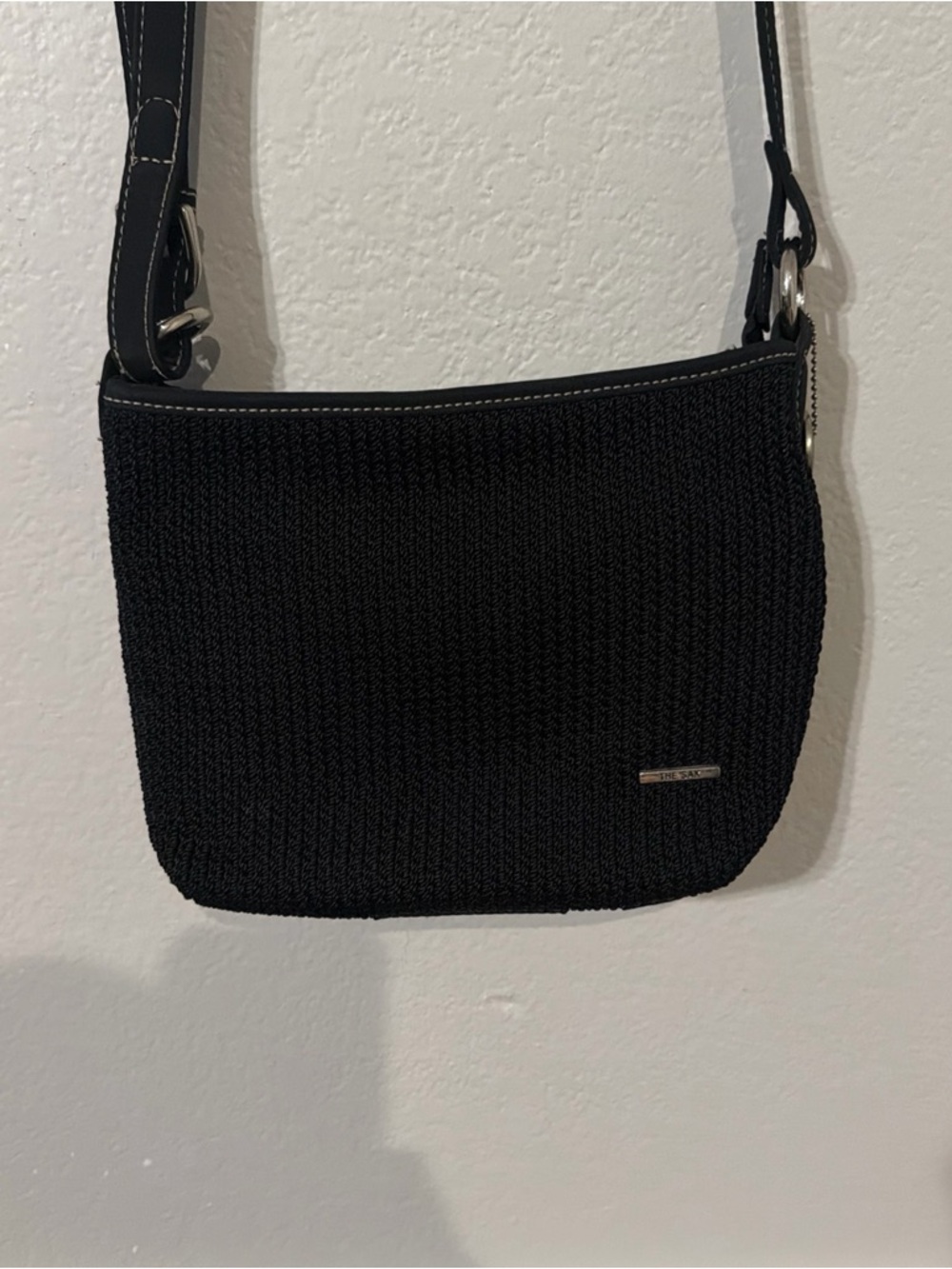 The Sak Women’s Black Classic Crochet Woven Small Purse 9x7”